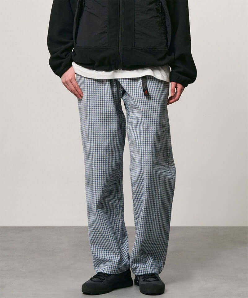 Gramicci Dobby Plaid Gramicci Pant Straight Fit Color: ROYAL CHECK