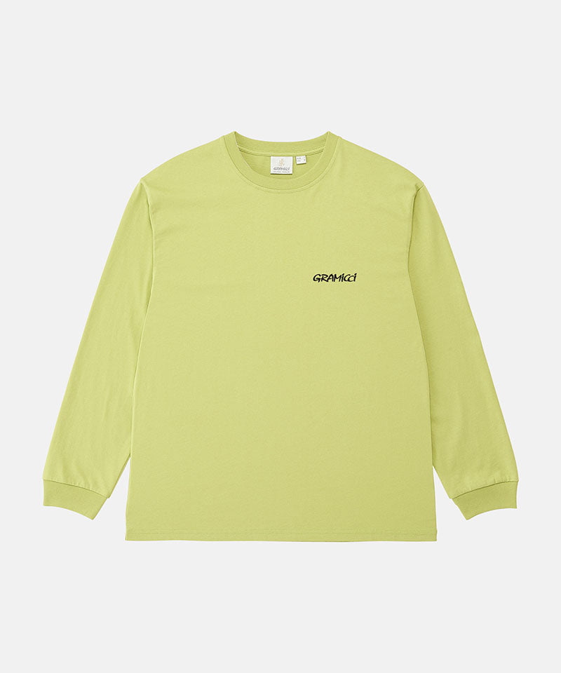 Gramicci sweet pea colored Bass Long-Sleeve Tee against a light-tone background.