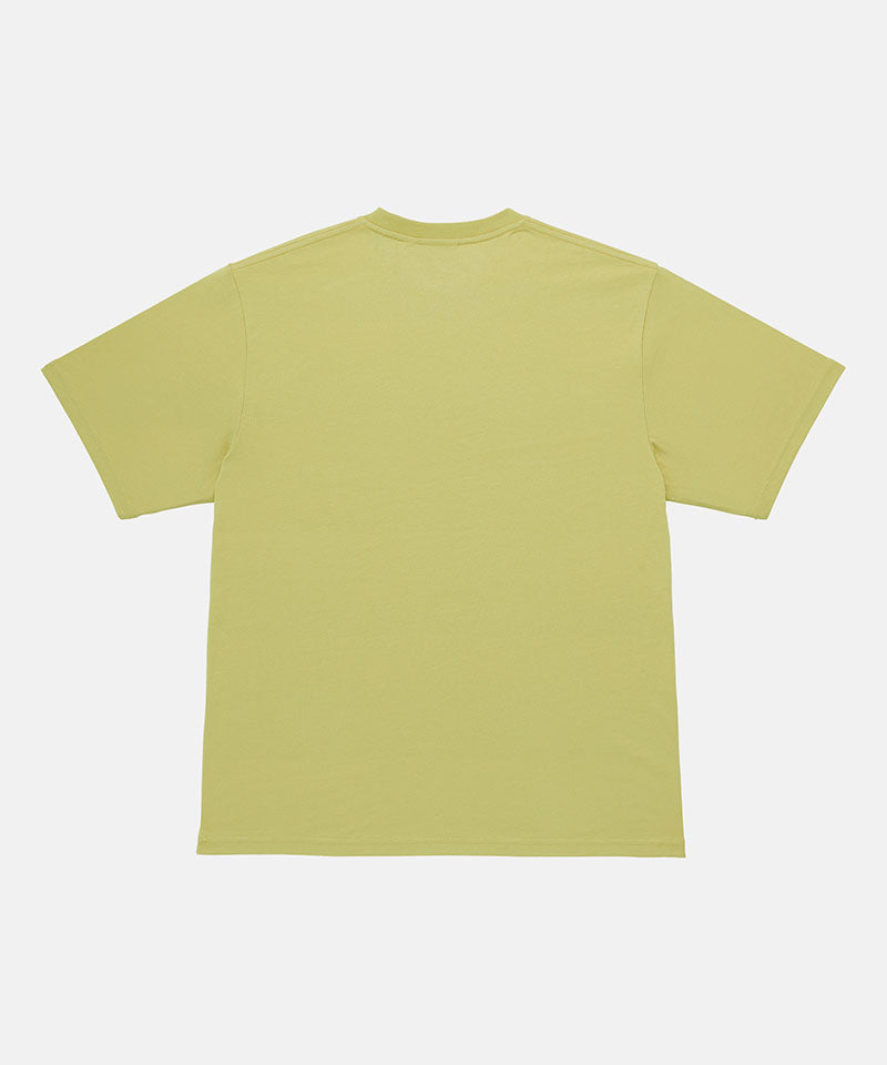 Back view of a Gramicci sweet pea colored Ladybug Tee against a light-tone background.
