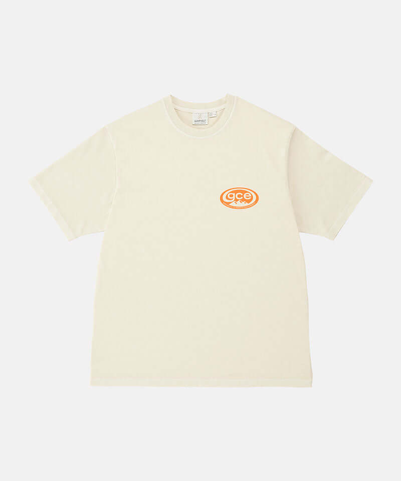 Gramicci natural pigment colored GCE Tee Pigment Dyed against a light-tone background.