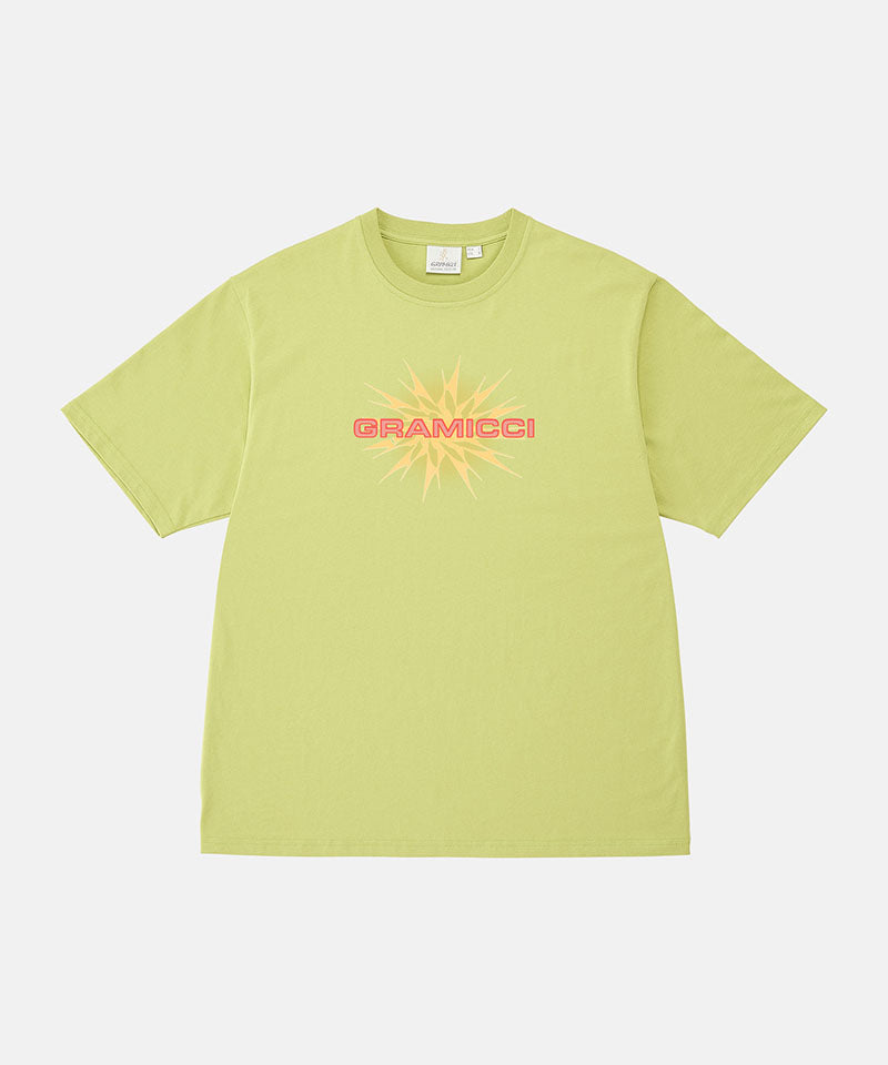 Gramicci sweet pea colored Starburst Tee with a graphic against a light-tone background.