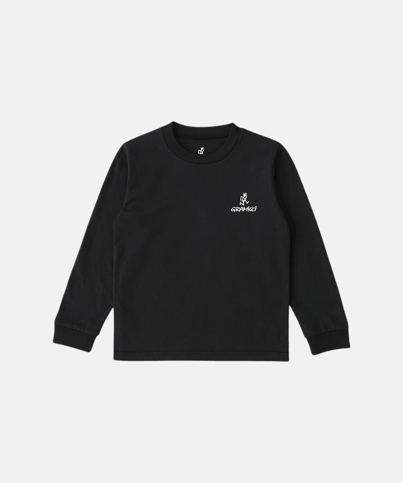 Gramicci black One Point Logo Long Sleeve Tee with a graphic against a light-tone background.