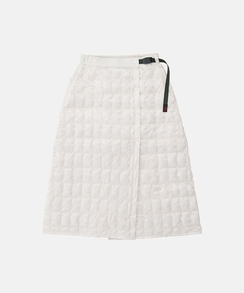 Frost colored Gramicci G-Zero Primaloft Skirt against a light-tone background.