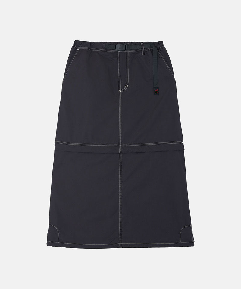 Black women's Gramicci WR Convertible Skirt against a light-tone background.