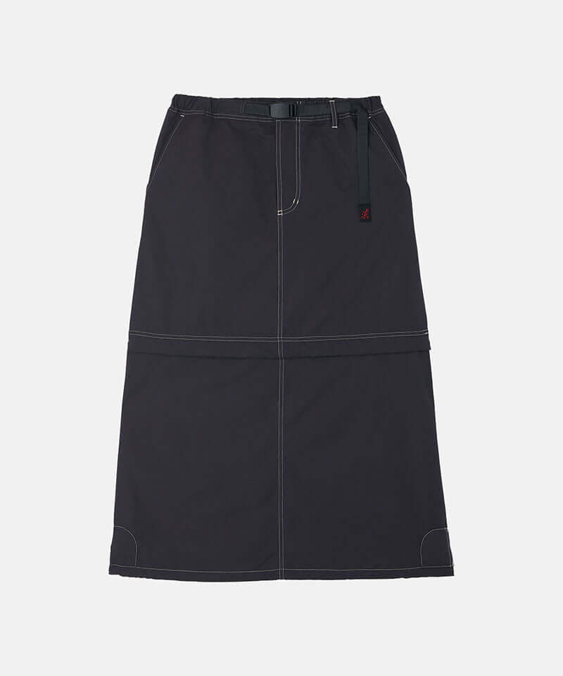 Black women's Gramicci WR Convertible Skirt against a light-tone background.
