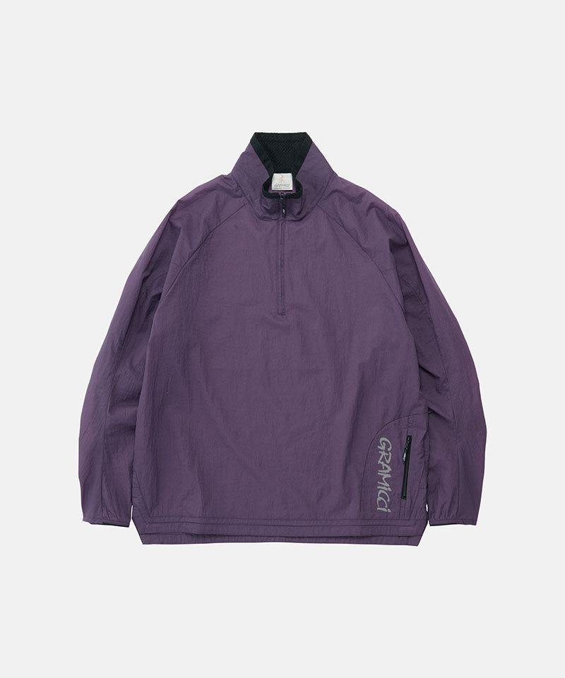 Gramicci iris purple Ultra-Light Packable Jacket fabric swatch.