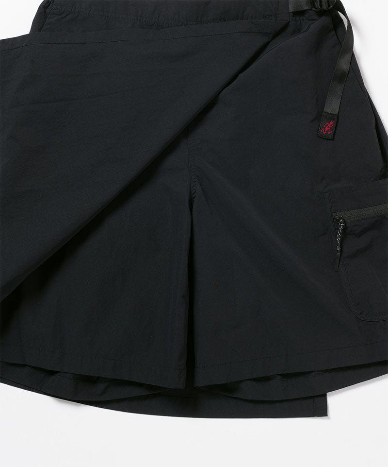 Close-up of Gramicci Guide Skort in the color black against a light-tone background.