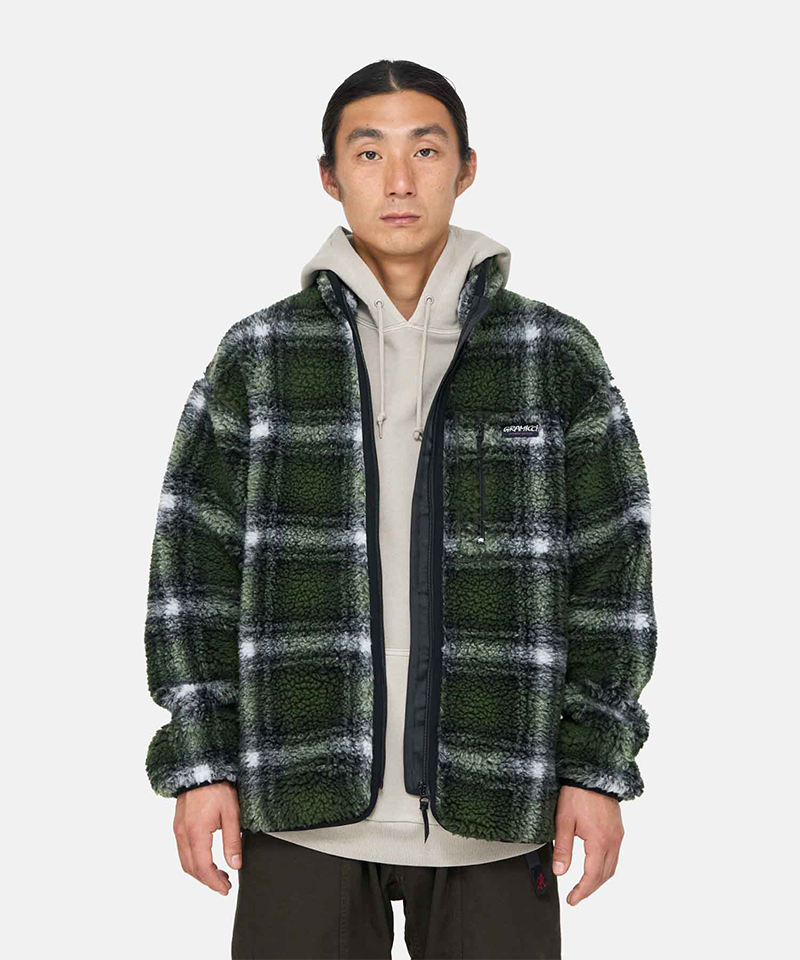 Shadow Plaid Sherpa Jacket – Gramicci Shadow Plaid Sherpa Jacket – Gramicci