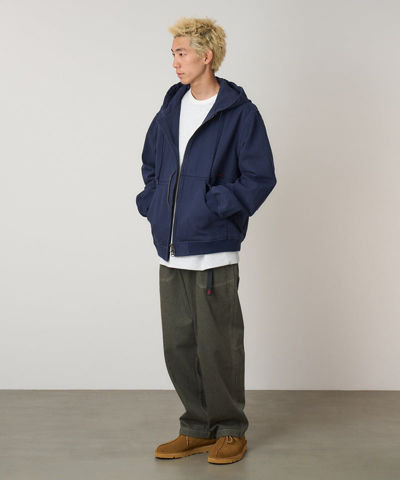 トップス WASHED CANVAS HOODED JACKET NAVY L Work Canvas Jacket in Navy