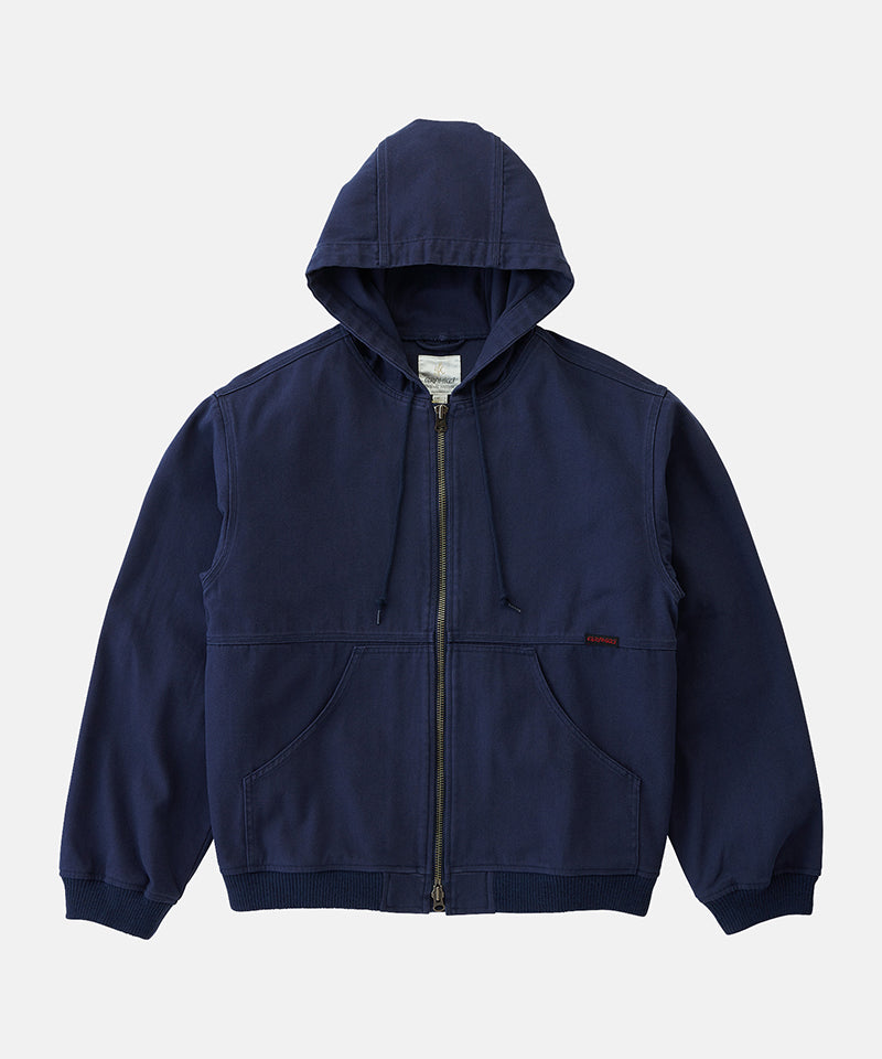 トップス WASHED CANVAS HOODED JACKET NAVY L Cornerstone Mens Washed Duck Cloth Insulated Hooded Work