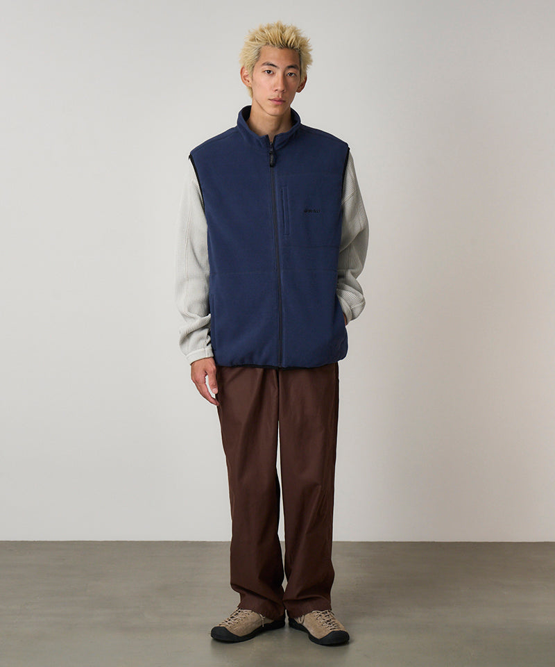 24AW GRAMICCI REVERSIBLE FLEECE VEST L ス Gramicci Men's Reversible Fleece Vest in Heather Charcoal