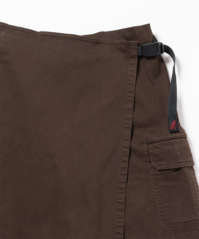 Close-up of Gramicci G-Skort in the color chocolate against a light-tone background.
