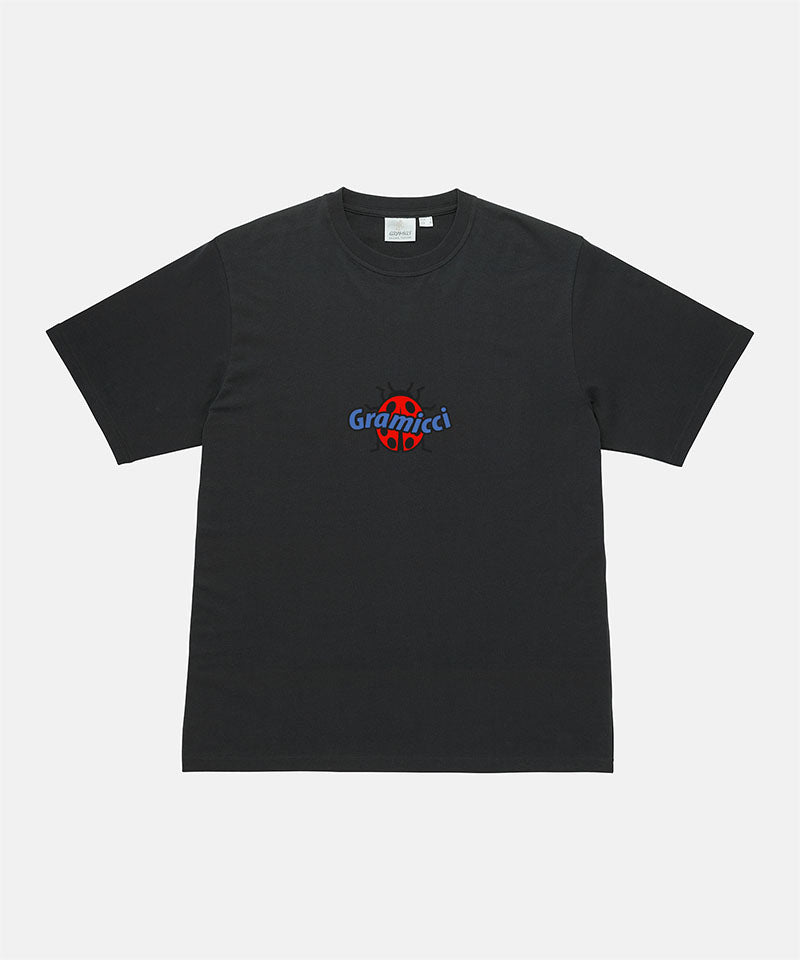Gramicci vintage black Ladybug Tee with colorful graphic against a light-tone background.