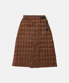 Cola colored Gramicci G-Zero Primaloft Skirt against a light-tone background.