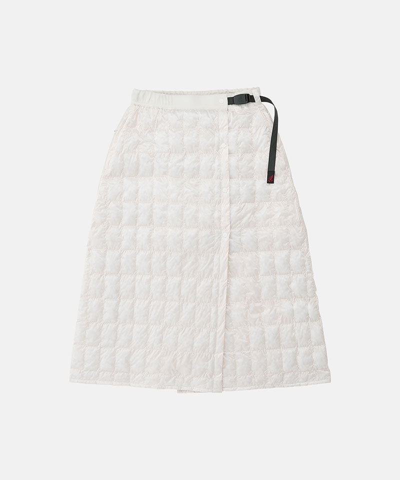 Frost colored Gramicci G-Zero Primaloft Skirt against a light-tone background.
