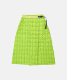 Lime colored Gramicci G-Zero Primaloft Skirt against a light-tone background.