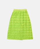 Back view of a lime colored Gramicci G-Zero Primaloft Skirt against a light-tone background.