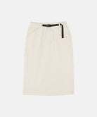 Bone colored Gramicci Denim Carpenter Skirt against a light-tone background.