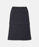 Back view of a black women's Gramicci WR Convertible Skirt against a light-tone background.