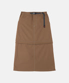 Deep brown women's Gramicci WR Convertible Skirt against a light-tone background.