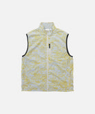 Yellow and white patterned vest on a light gray background