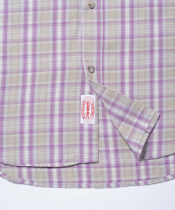 strapless open back dress Men's Gingham Check Shirt In Purple