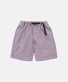 Gramicci Natural Dyed Jam Short in purple with a black belt against a light-tone background.
