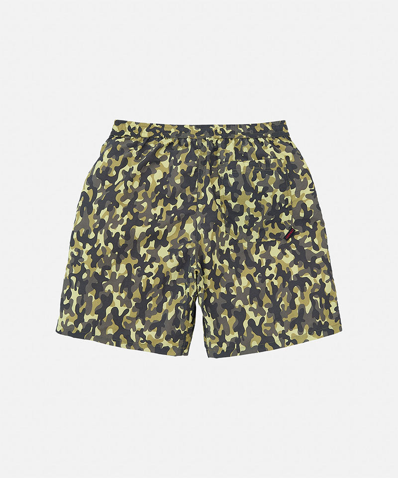 Camouflage shorts on a light gray background