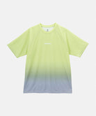 Gramicci yellow gradient UPF Shield S/S Top with a white Gramicci graphic against a light-tone background.
