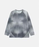 Gray long-sleeve shirt with gradient effect on a light gray background