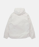 Back view of the Gramicci Beach Hoodie Jacket in  stone, featuring a structured hood and relaxed fit against a light tone background