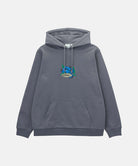 Gramicci charcoal Blueberry Hooded Sweatshirt with a  graphic against a light-tone background.