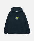 Black hoodie with a turtle design on a white background