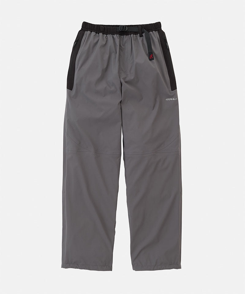 Gray pants with black accents on a light tone background