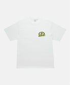 Gramicci white Equipped For Dirt Tee with a green graphic against a light-tone background.