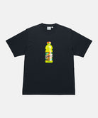 Gramicci vintage black Quencher Tee with hydration drink graphic against a light tone background.