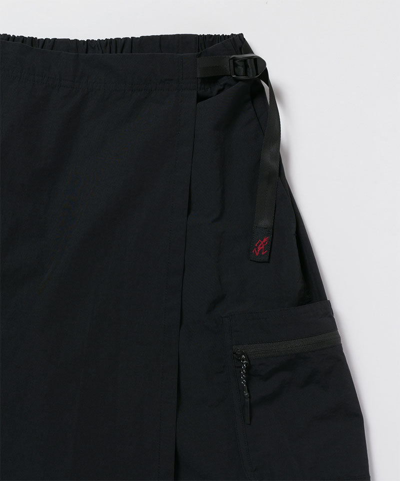 Close-up of Gramicci Guide Skort in the color black against a light-tone background.
