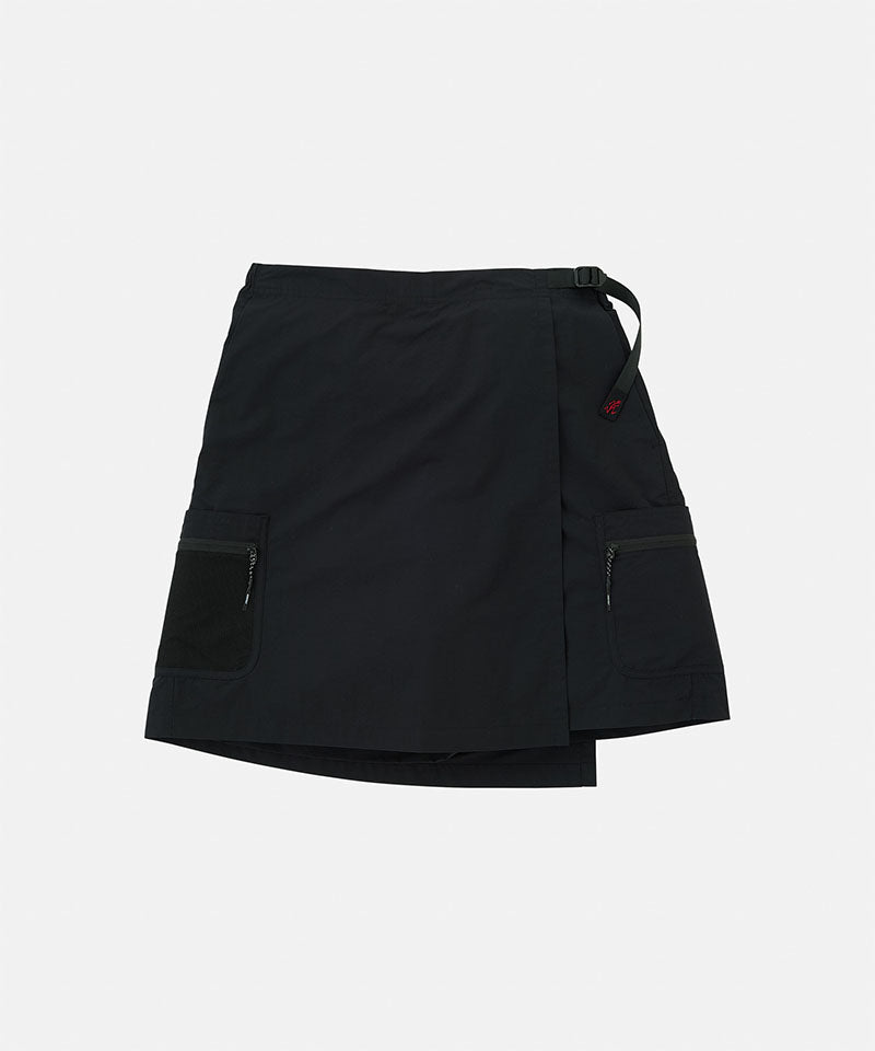 Gramicci Guide Skort in black with a black belt against a light-tone background.