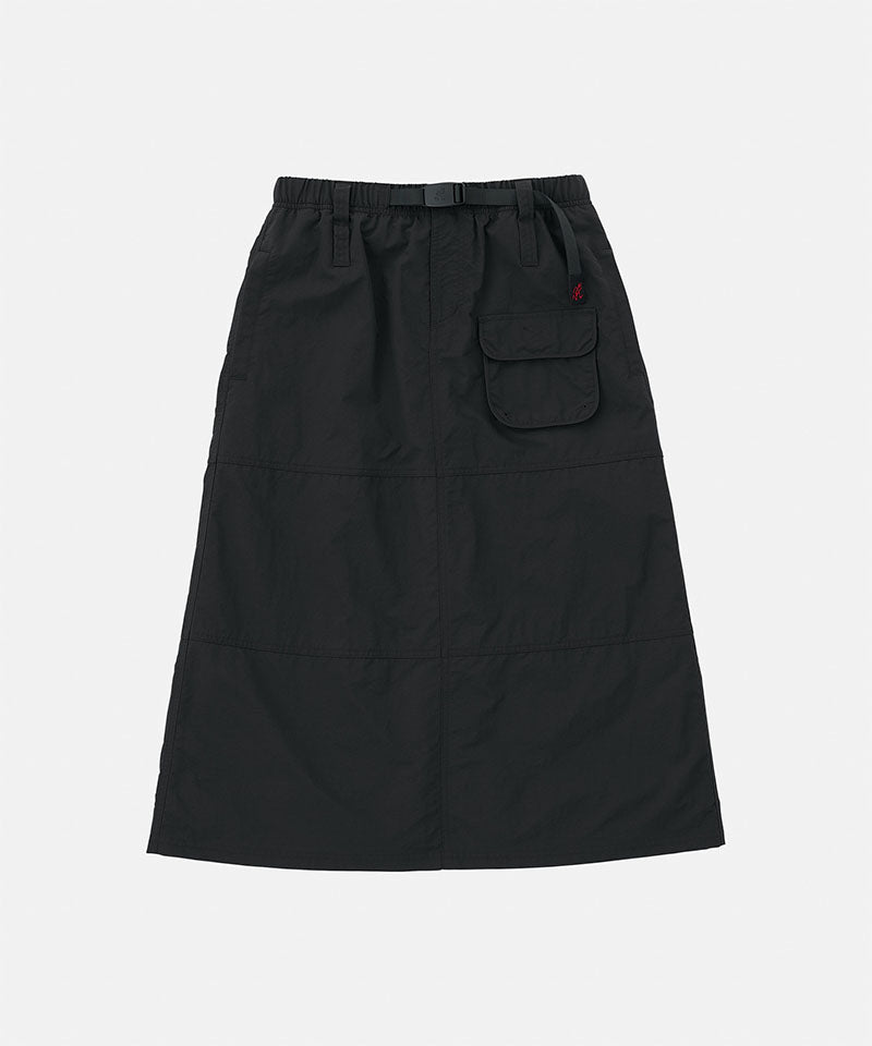 Black skirt with a pocket on a light gray background