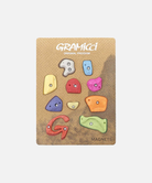 Set of colorful hand holds magnets on a cardboard backing with Gramicci branding.